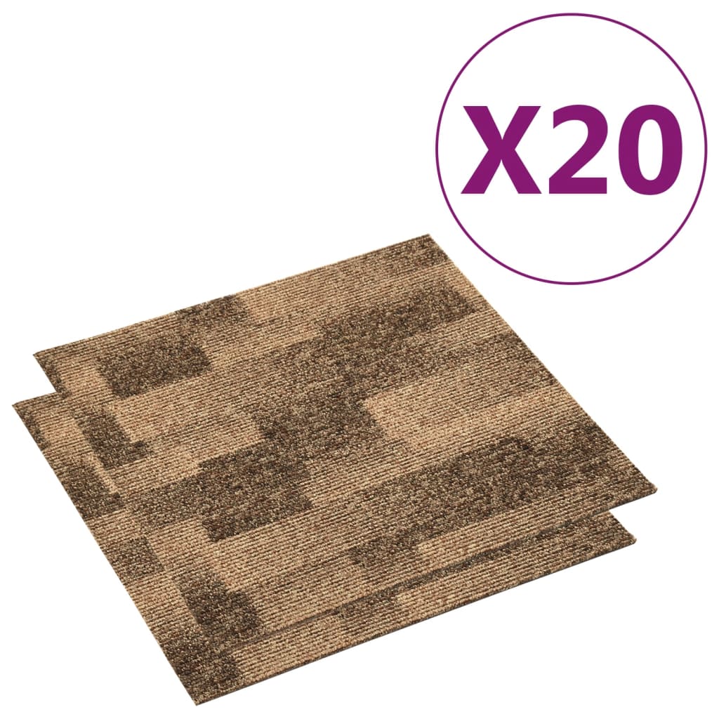 Carreaux de moquette vidaxl 20 st 5 m² marron