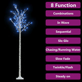 Saule d'arbre de Noël Vidaxl avec 200 LED bleues à l'intérieur et à l'extérieur 2,2 m