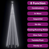 Vidaxl kegelkerstboom 752 Cold-LEDS blanc 160x500 cm