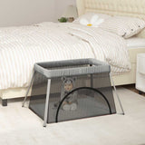 Vidaxl Baby Box avec matelas en lin gris clair