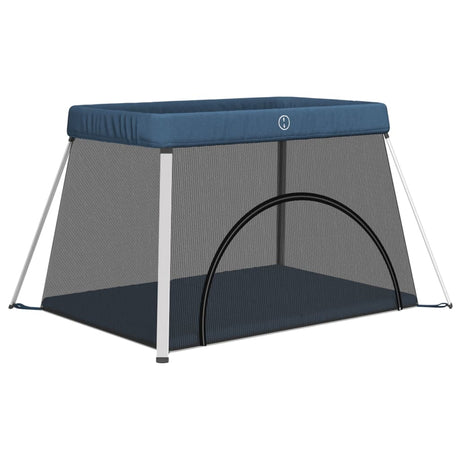 Vidaxl Baby Box avec matelas lin bleu marine