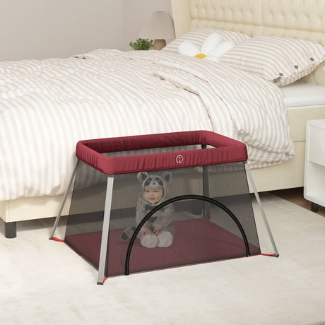 Vidaxl babybox avec matelas en lin rouge