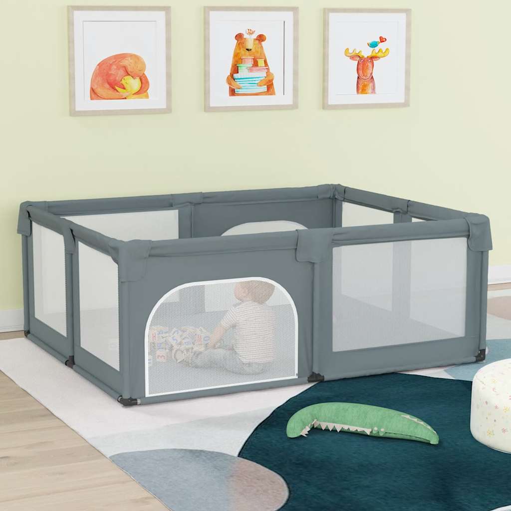 VidaXL boîte bébé avec 2 portes tissu oxford gris clair