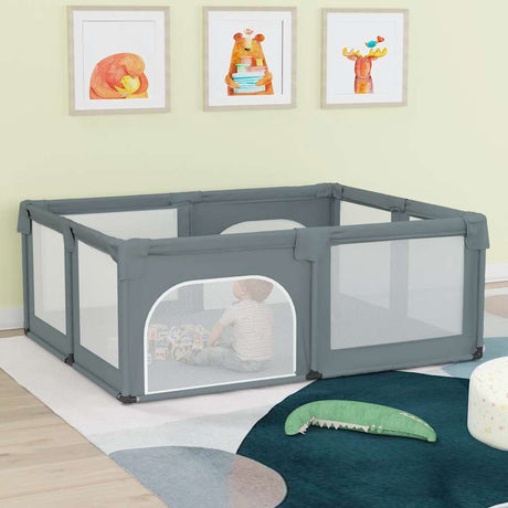 VidaXL boîte bébé avec 2 portes tissu oxford gris clair