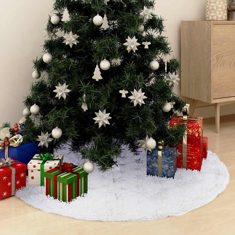 Vidaxx jupe de sapin de Noël de luxe blanc 122 cm imitation fourrure