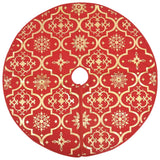 Vidaxl Jupe d'arbre de Noël luxe avec chaussette 122 cm tissu rouge