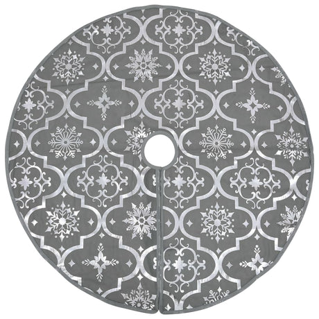 Vidaxl Jupe d'arbre de Noël luxe avec chaussette 90 cm tissu gris