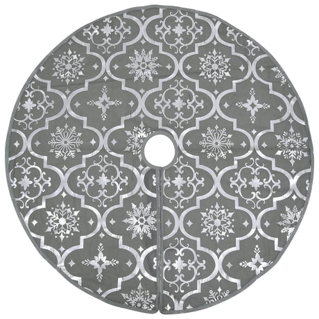 Vidaxl Jupe d'arbre de Noël luxe avec chaussette 122 cm tissu gris