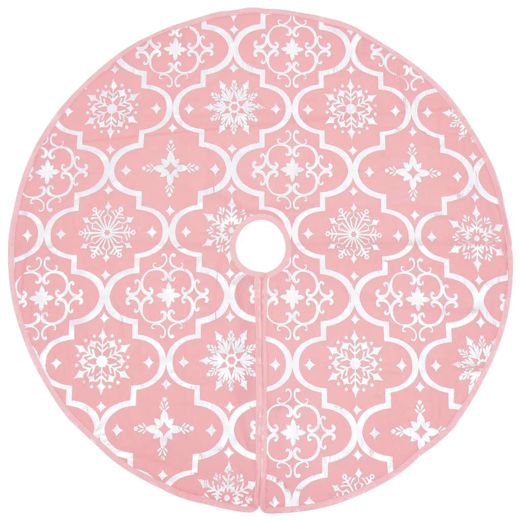 Vidaxl Christmas tree skirt luxury with sock 122 cm Fabric pink