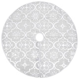 VidaXL jupe de sapin de Noël luxe avec chaussette 90 cm tissu blanc