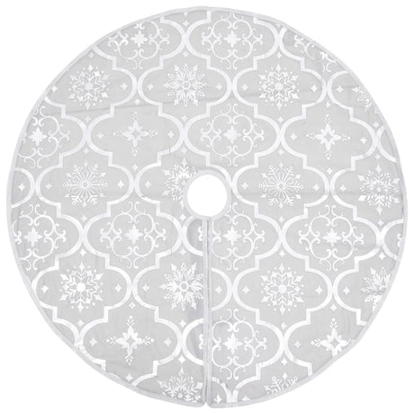 VidaXL jupe de sapin de Noël luxe avec chaussette 90 cm tissu blanc
