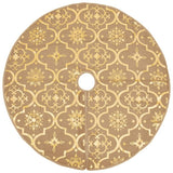 Vidaxl Jupe d'arbre de Noël luxe avec chaussette 90 cm tissu jaune