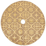 Vidaxl Jupe d'arbre de Noël luxe avec chaussette 122 cm tissu jaune