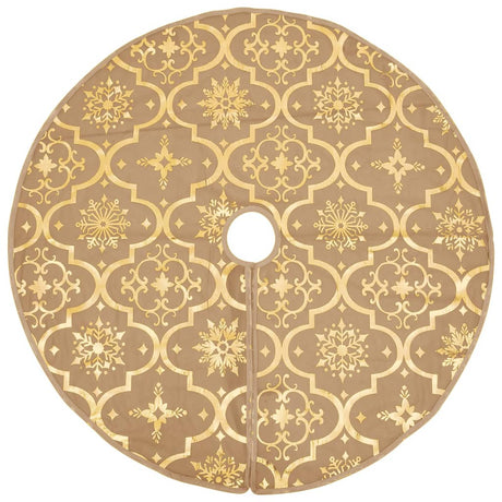 Vidaxl Jupe d'arbre de Noël luxe avec chaussette 122 cm tissu jaune