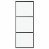 Vidaxx porte coulissante 3 panneaux 76x205 cm verre ESG et aluminium noir