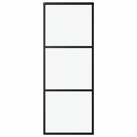 Vidaxl Porte coulissante 76x205 cm Verre ESG et noir en aluminium