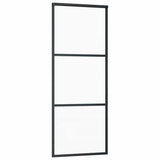 Vidaxx porte coulissante 3 panneaux 76x205 cm verre ESG et aluminium noir