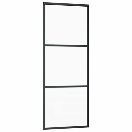 Vidaxl Porte coulissante 76x205 cm Verre ESG et noir en aluminium
