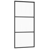 Vidaxl schuifdeur 90x205 cm esg-glas en aluminium zwart