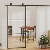 Puerta corredera Vidaxl 90x205 cm de vidrio ESG y negro de aluminio