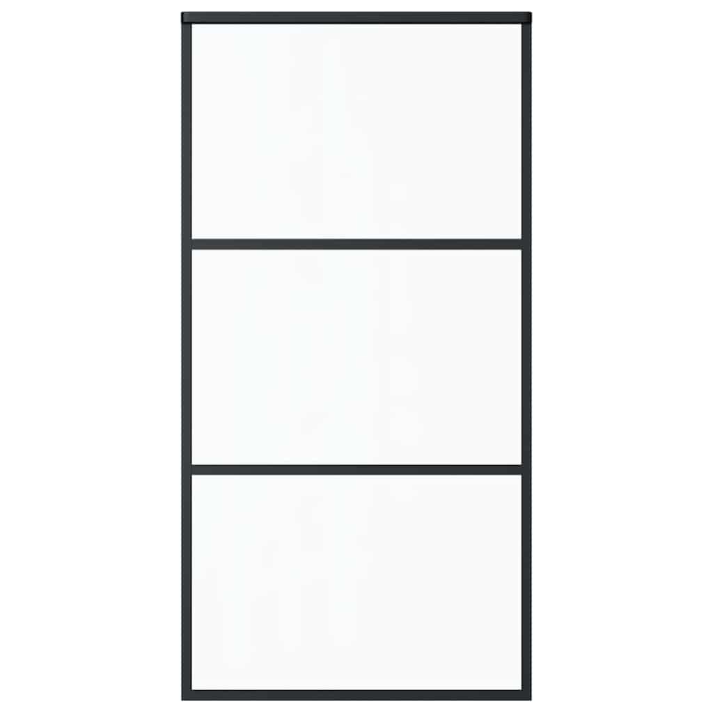 Vidaxl Porte coulissante 102x205 cm Verre ESG et noir en aluminium