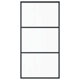 Vidaxl Porte coulissante 102x205 cm Verre ESG et noir en aluminium