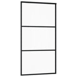 Vidaxl schuifdeur 102x205 cm esg-glas en aluminium zwart