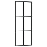 Vidaxl schuifdeur 76x205 cm esg-glas en aluminium zwart