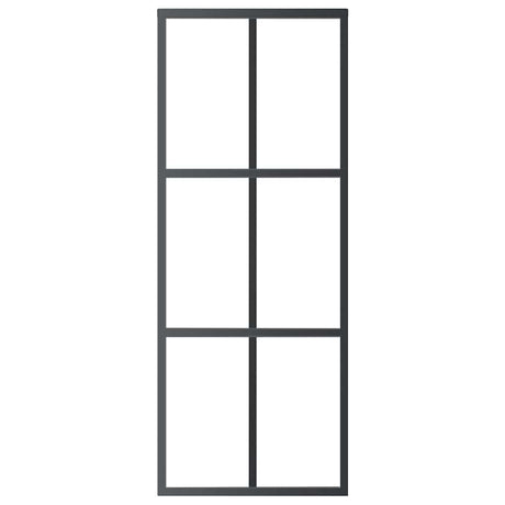 Vidaxl Porte coulissante 76x205 cm Verre ESG et noir en aluminium