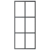 Vidaxl Porte coulissante 90x205 cm Verre ESG et noir en aluminium