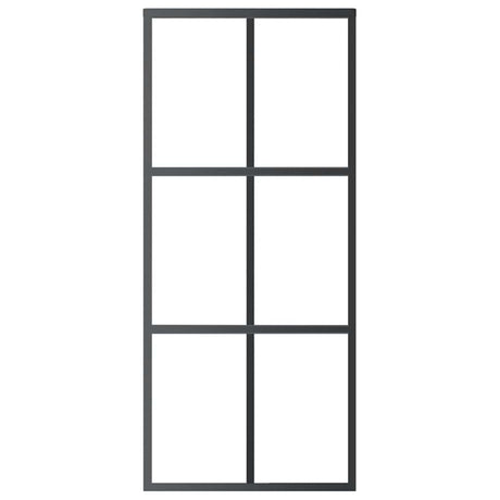 Vidaxl Porte coulissante 90x205 cm Verre ESG et noir en aluminium