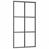 Vidaxl Porte coulissante 102x205 cm Verre ESG et noir en aluminium