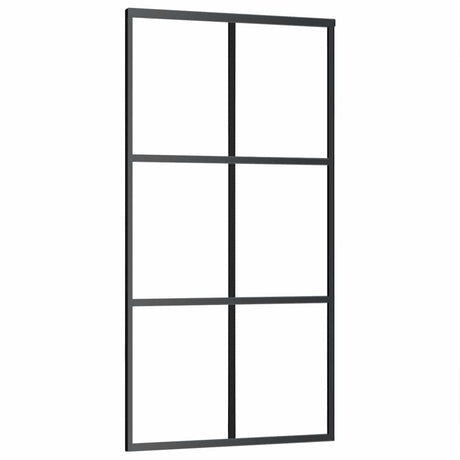 Vidaxl Porte coulissante 102x205 cm Verre ESG et noir en aluminium