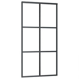 VidaXL sliding door 102x205 cm ESG glass and aluminum black