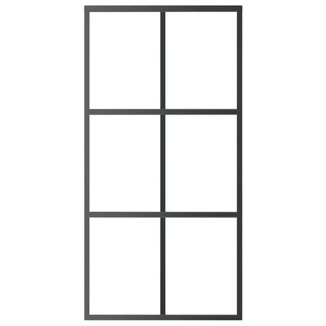 Vidaxl Porte coulissante 102x205 cm Verre ESG et noir en aluminium