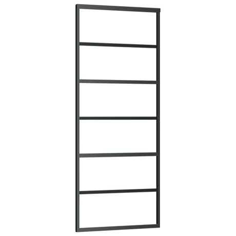 Vidaxl Porte coulissante 76x205 cm Verre ESG et noir en aluminium