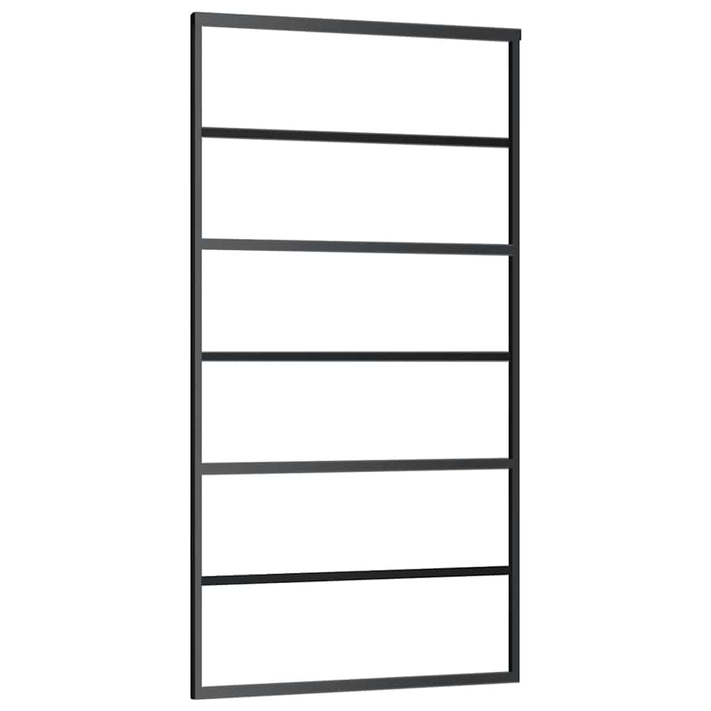 Vidaxl Porte coulissante 102x205 cm Verre ESG et noir en aluminium
