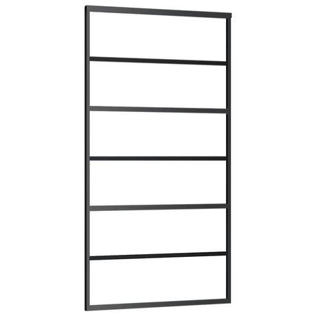 Vidaxl Porte coulissante 102x205 cm Verre ESG et noir en aluminium