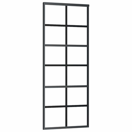 Vidaxl Porte coulissante 76x205 cm Verre ESG et noir en aluminium