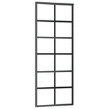 VidaXL sliding door 76x205 cm ESG glass and aluminum black