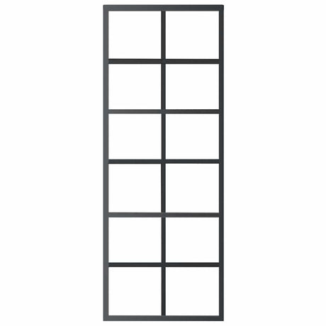 Vidaxl Porte coulissante 76x205 cm Verre ESG et noir en aluminium