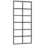 Puerta corredera Vidaxl 90x205 cm de vidrio ESG y negro de aluminio