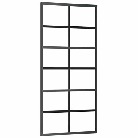 Vidaxl Porte coulissante 90x205 cm Verre ESG et noir en aluminium