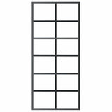 Vidaxl Porte coulissante 90x205 cm Verre ESG et noir en aluminium