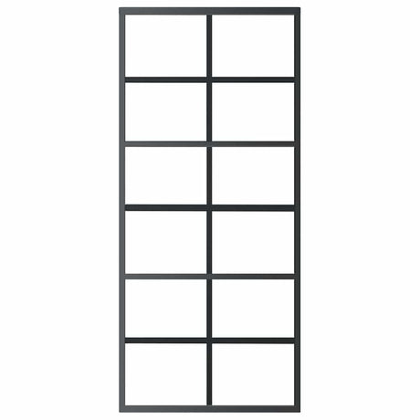 Vidaxl Porte coulissante 90x205 cm Verre ESG et noir en aluminium