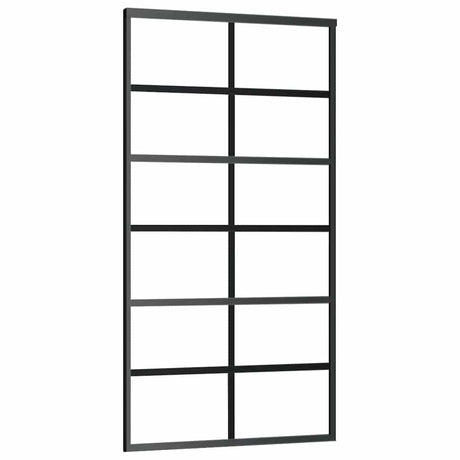 Vidaxl Porte coulissante 102x205 cm Verre ESG et noir en aluminium