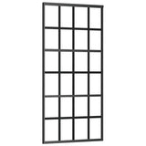 Vidaxl Porte coulissante 90x205 cm Verre ESG et noir en aluminium