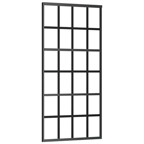 Vidaxl Porte coulissante 90x205 cm Verre ESG et noir en aluminium