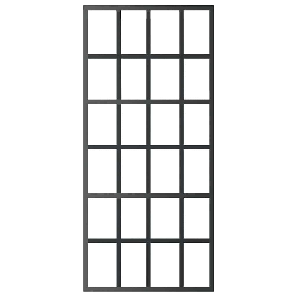 Vidaxl Porte coulissante 90x205 cm Verre ESG et noir en aluminium