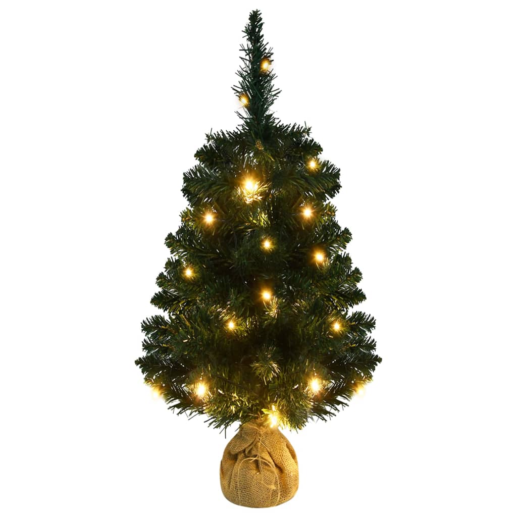 Vidaxl KunstkerStboom s osvětlením a standardem 90 cm PVC zelená